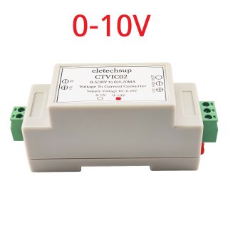 CTVIC02 (0-10V) Industrial Grade Voltage to Current Transmitter 0-5V/0-10V to 4-20mA/0-20mA V/I Linear Converter DAC to Current Din Rail Shell