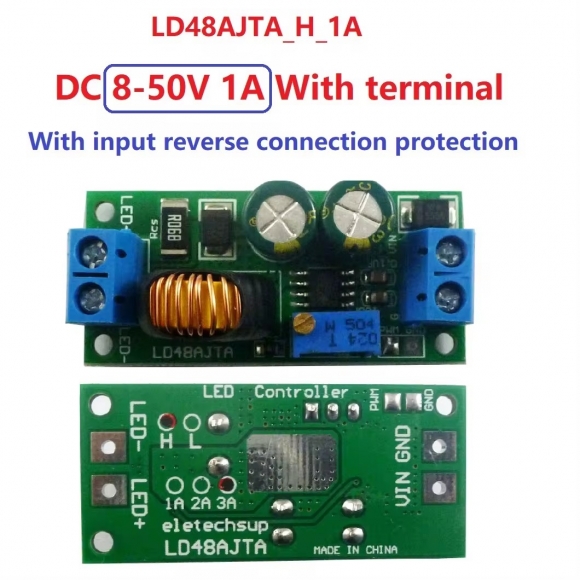 LD48AJTA H 1A 8-50V with Pin 72W DC 6-50V 1-3A Adjustable LED Driver PWM Controller DC-DC Step-down Constant Current Converter