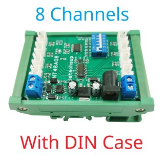 NT48A08 (8CH With DIN Case) DC 12V 24V 8-32CH RS485 NTC Temperature Collector PLC Analog Acquisition Board Resistance Meter Passive switch on/off detection