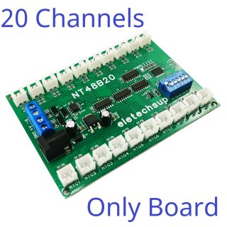 NT48B20 (20CH Only Board) DC 12V 24V 8-32CH RS485 NTC Temperature Collector PLC Analog Acquisition Board Resistance Meter Passive switch on/off detection