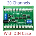 NT48B20 (20CH With DIN Case) DC 12V 24V 8-32CH RS485 NTC Temperature Collector PLC Analog Acquisition Board Resistance Meter Passive switch on/off detection