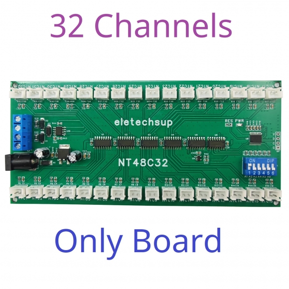 NT48C32 (32CH Only Board) DC 12V 24V 8-32CH RS485 NTC Temperature Collector PLC Analog Acquisition Board Resistance Meter Passive switch on/off detection