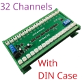 NT48C32 (32CH With DIN Case) DC 12V 24V 8-32CH RS485 NTC Temperature Collector PLC Analog Acquisition Board Resistance Meter Passive switch on/off detection