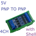 OPMSA04 PNP Input 3.3-5V PNP Output 4CH DC 3.3-24V 0-2kHz PWM Signal Amplifier NPN/PNP Logic Level Converter LED Driver 5A IO Current Amplifier