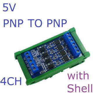 OPMSA04 PNP Input 3.3-5V PNP Output 4CH DC 3.3-24V 0-2kHz PWM Signal Amplifier NPN/PNP Logic Level Converter LED Driver 5A IO Current Amplifier