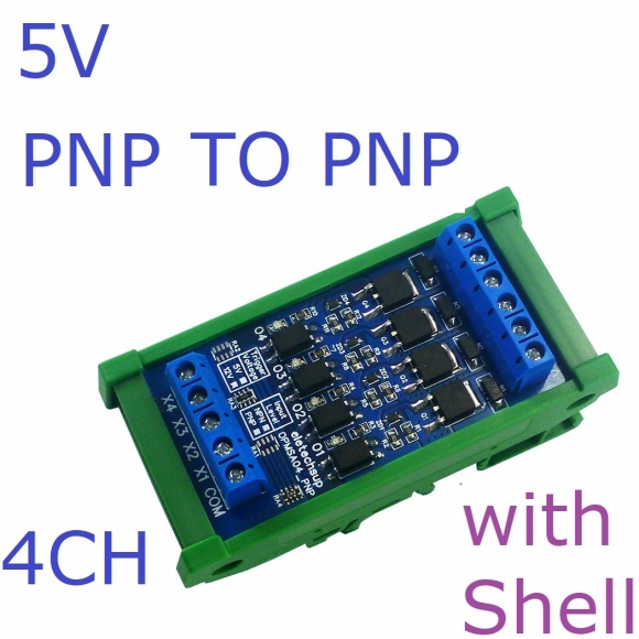 OPMSA04 PNP Input 3.3-5V PNP Output 4CH DC 3.3-24V 0-2kHz PWM Signal Amplifier NPN/PNP Logic Level Converter LED Driver 5A IO Current Amplifier