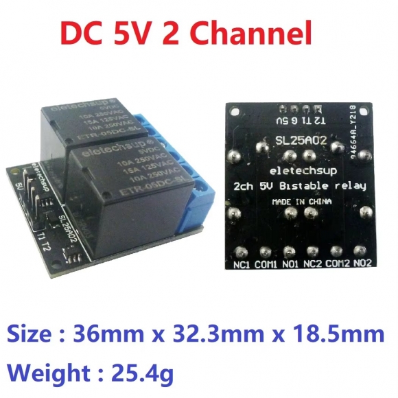 SL25A02 (5V 2 channel) 5V-24 1-4CH Flip-Flop Relay Module Bistable Self-locking Trigger Time Switch Turn on/off PLC Board