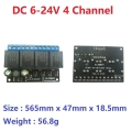 SL35B04 (12V 4 channel)5V-24 1-4CH Flip-Flop Relay Module Bistable Self-locking Trigger Time Switch Turn on/off PLC Board