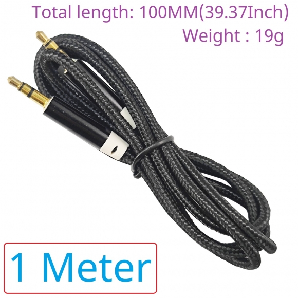 TB467 (1M Cable)Cable3.5MM Male to Male Aux Audio Cable Gold Plating Copper Core Wire For 7.83HZ Schumann Resonance Signal Generator and Antenna