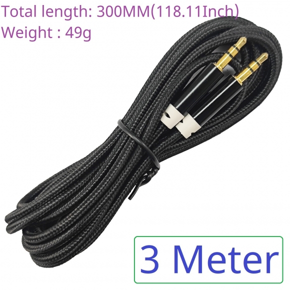 TB467 (3M Cable)Cable3.5MM Male to Male Aux Audio Cable Gold Plating Copper Core Wire For 7.83HZ Schumann Resonance Signal Generator and Antenna