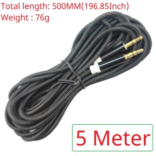 TB467 (5M Cable) 3.5MM Male to Male Aux Audio Cable Gold Plating Copper Core Wire For 7.83HZ Schumann Resonance Signal Generator and Antenna