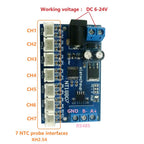 NT18B07 7CH DC12V RS485 10K NTC Thermistor Temperature Sensor Module Modbus Rtu UART PLC TB438 TB439