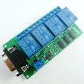 CE039 DC 12V 4Ch RS232 Relay Board SCM PC USB UART DB9 Remote Control Switch PLC Motor