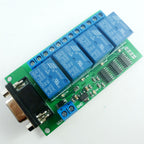 CE039 DC 12V 4Ch RS232 Relay Board SCM PC USB UART DB9 Remote Control Switch PLC Motor