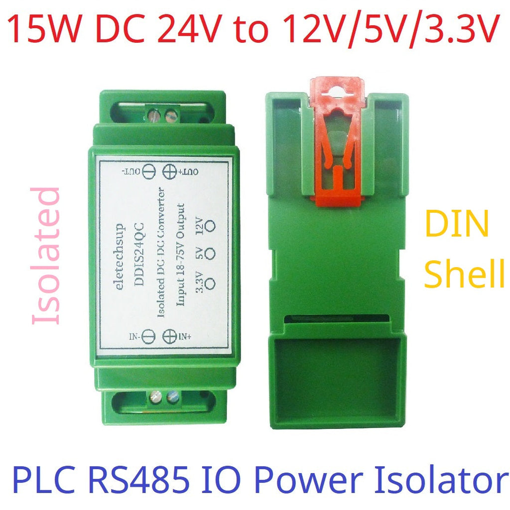 DDIS24QC 18-75V Wide Input to 12V 5V 3.3V Isolated DC-DC Power Supply 2250V Isolation DIN Rail Module for PLC