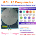 SFWSC08 8CH 250mm Schumann Resonance Generator – 25 Frequencies 7.83Hz Sleep Aid Device with 0.01-100000Hz Adjustable for Meditation Relaxation