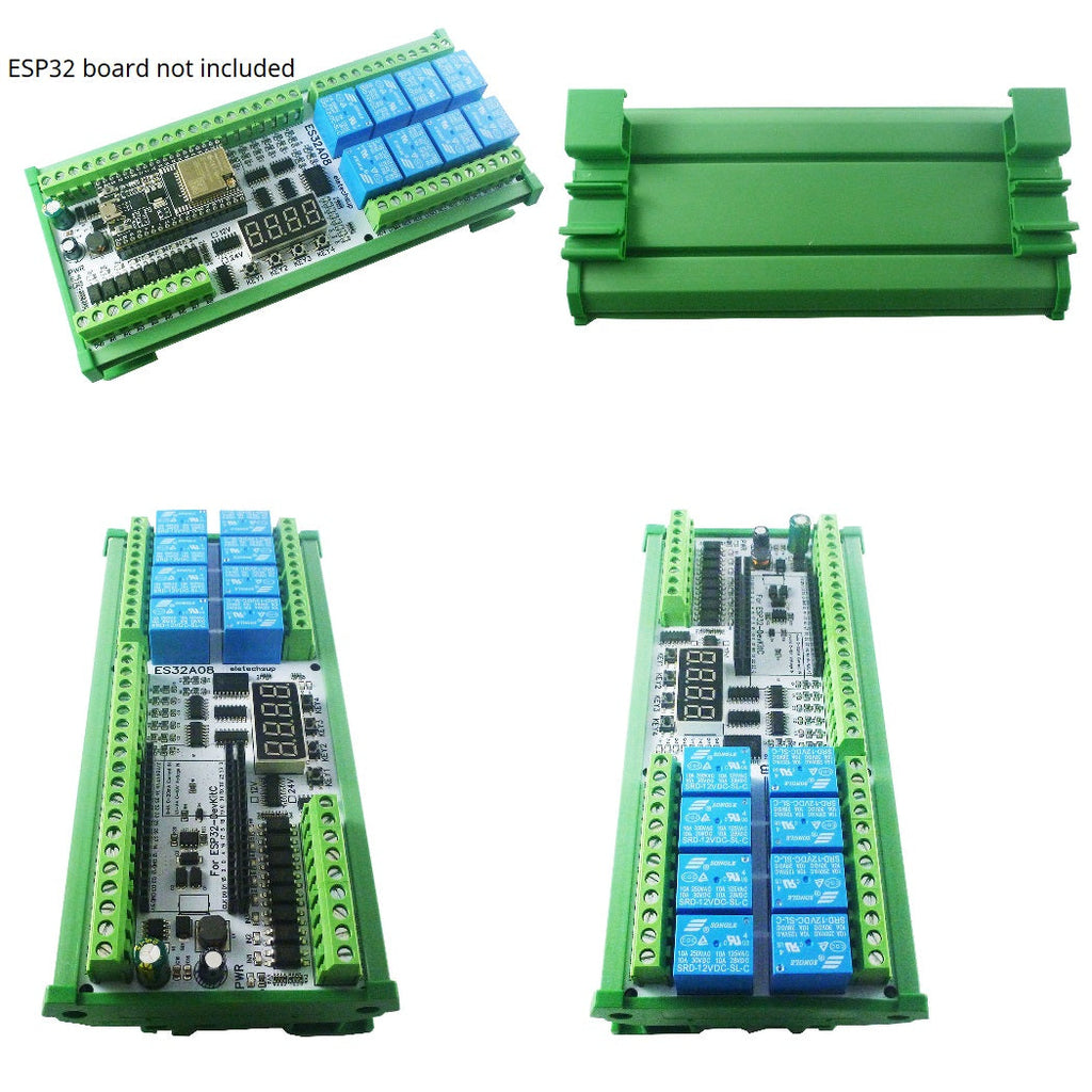 ESP32 38PIN IO Expansion Board ES32A08 Relay ES33B08 Opto-isolated Input 4x 0-10V 4x 4-20MA Digital Tube Display Automation