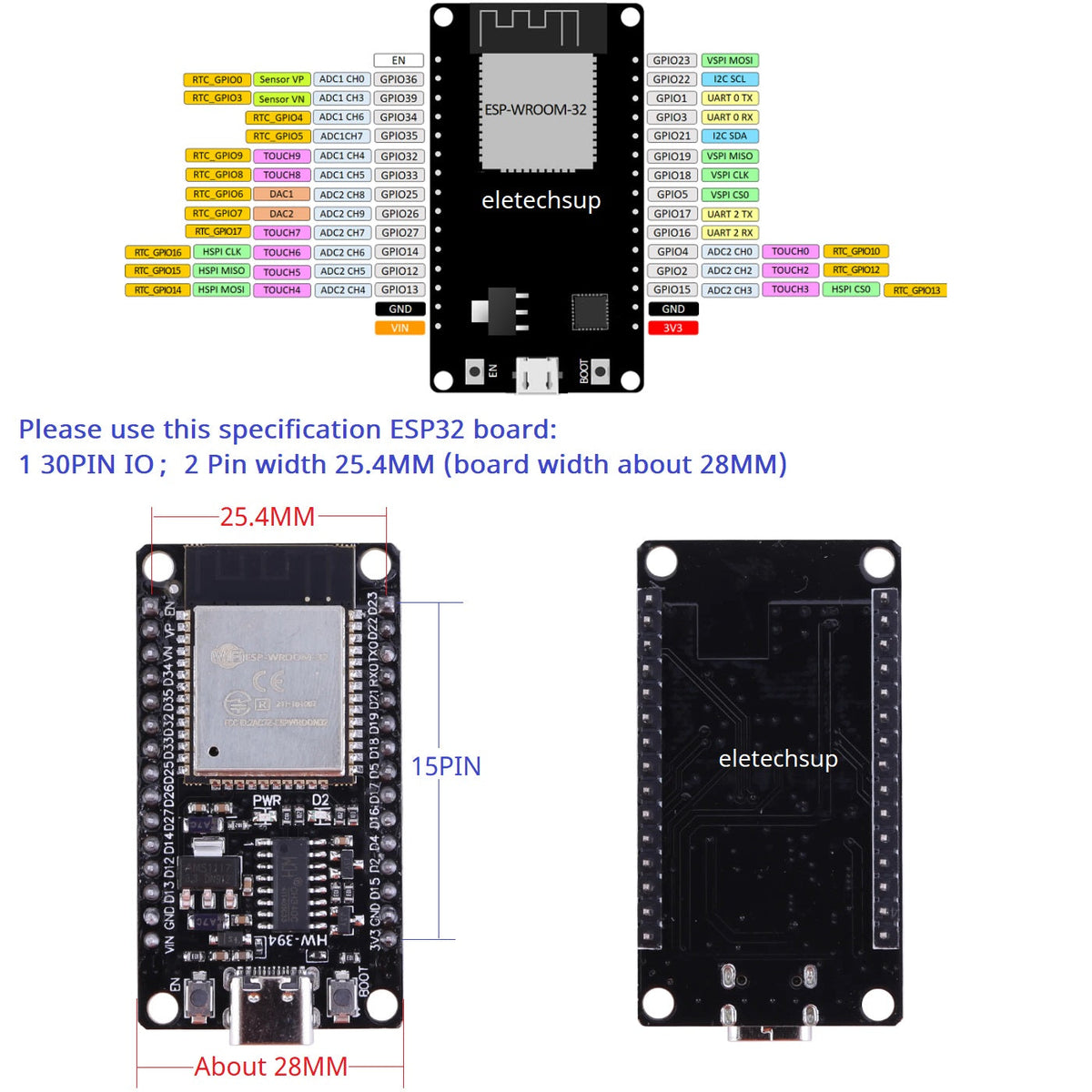 eletechsup ES30485 ESP32 RS485 DIN Rail Mount PLC Data Acquisition Board DC 7-30V Wide Voltage WiFi BT IOT MQTT Module