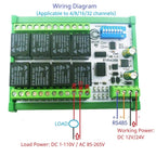 RYR408B 8CH 10A RS485 Relay Module – DIP Switch Configurable Modbus RTU PLC Remote IO Board with 8 Commands for Industrial Automation