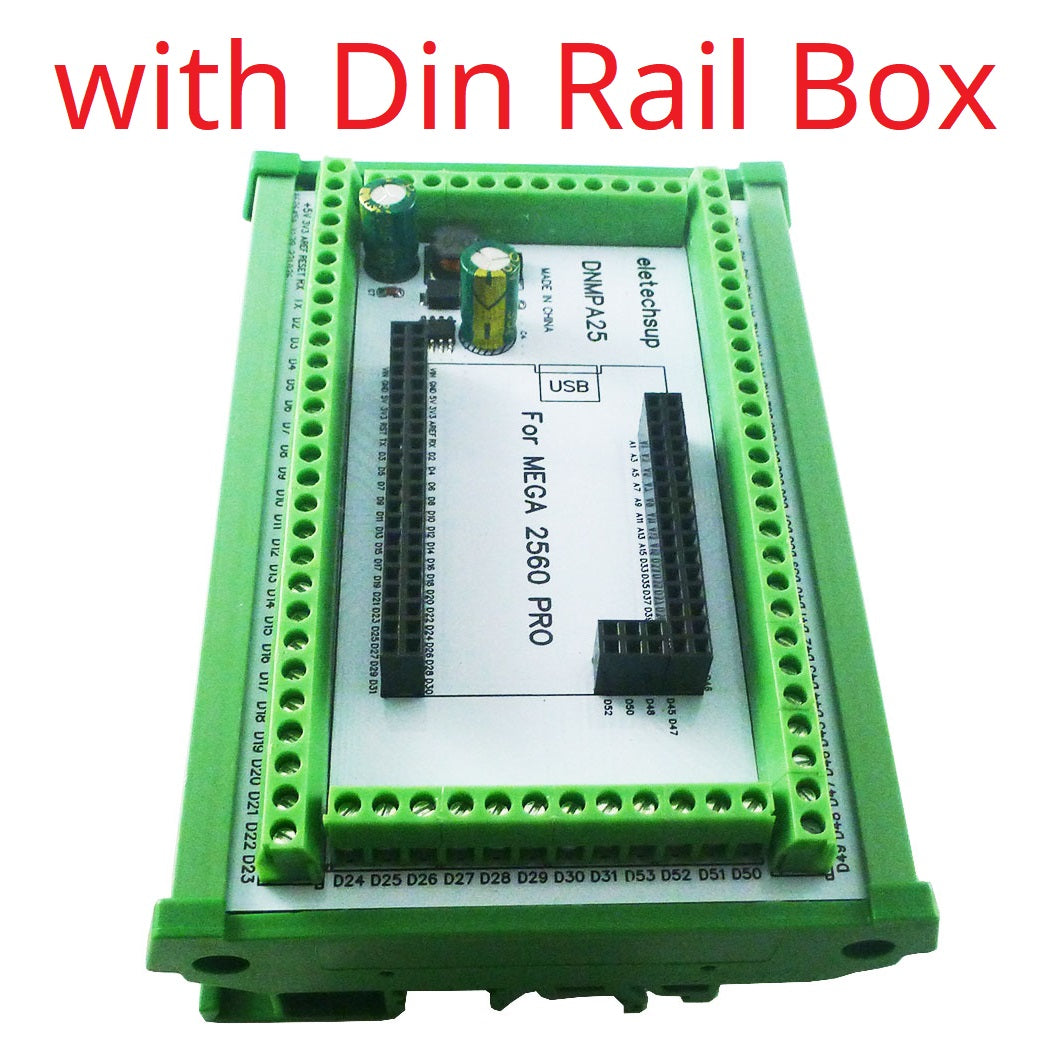 DNMPA25 DIN Rail Screw Terminal Block Adapter Module for Arduino MEGA2560 PRO Board 7-30V to 5V 2A DC-DC Converter Industrial