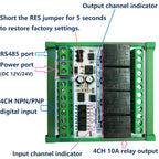 Multifunctional 4DI 4DO RS485 Remote Control Switch Watchdog Relay Board Wired Remote IO Pulse Counter Module Modbus RTU N4CRB04
