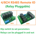 T73 Plug-in Relay Module – RS485 Modbus RTU Remote IO Controller with Momentary Latching Interlock Delay Switch for DIY Smart Home RYN404E RYN408F