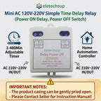 IO34H02 AC Time Delay Relay Module – 110V/120V/220V 50-60Hz DIP Switch Programmable Timer for Light Fan Pump Automatic Door Control