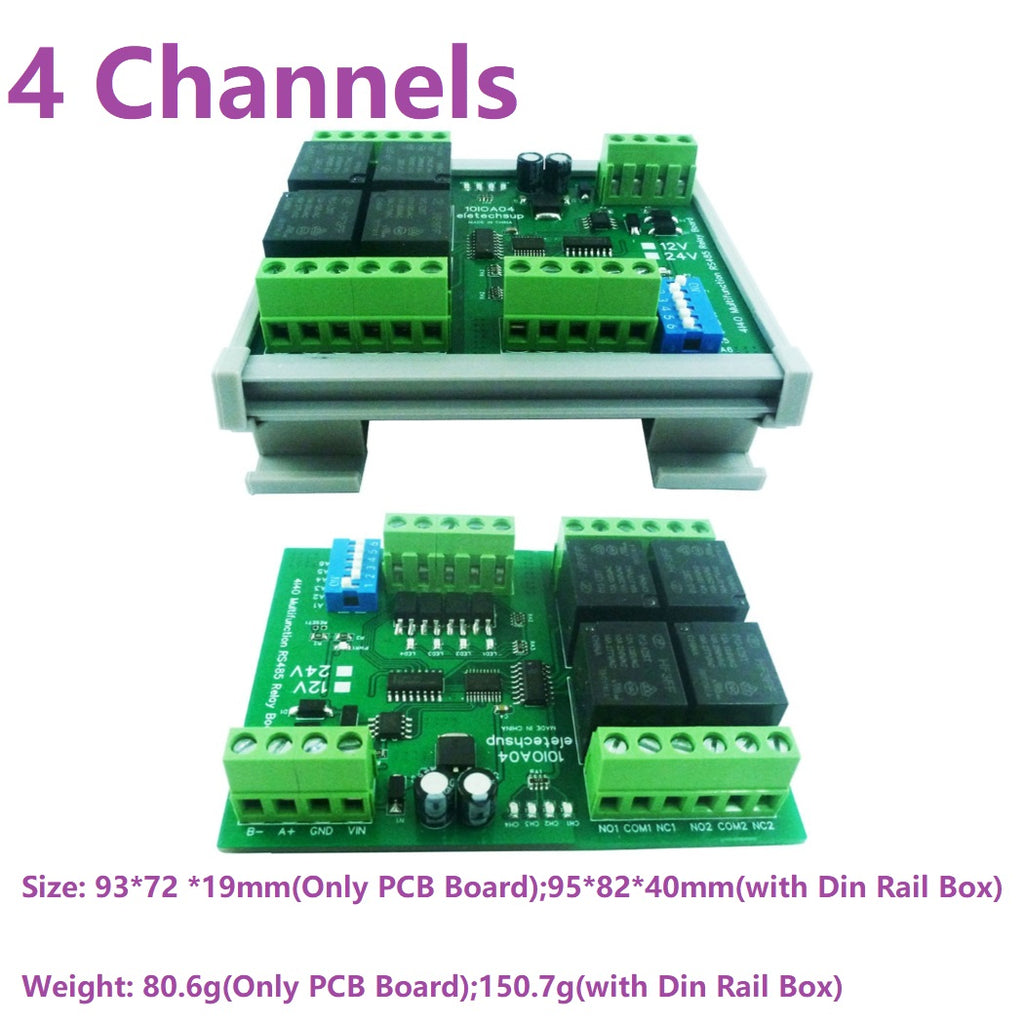 DC 12V 1/2/4/8/12 Channel Isolation DI-DO PLC IO Expanding Board RS485 Relay Module 10IOA01 10IOA02 10IOA04 10IOA08 10IOA12 Modbus RTU Code 01 05 15 02 03 06 16