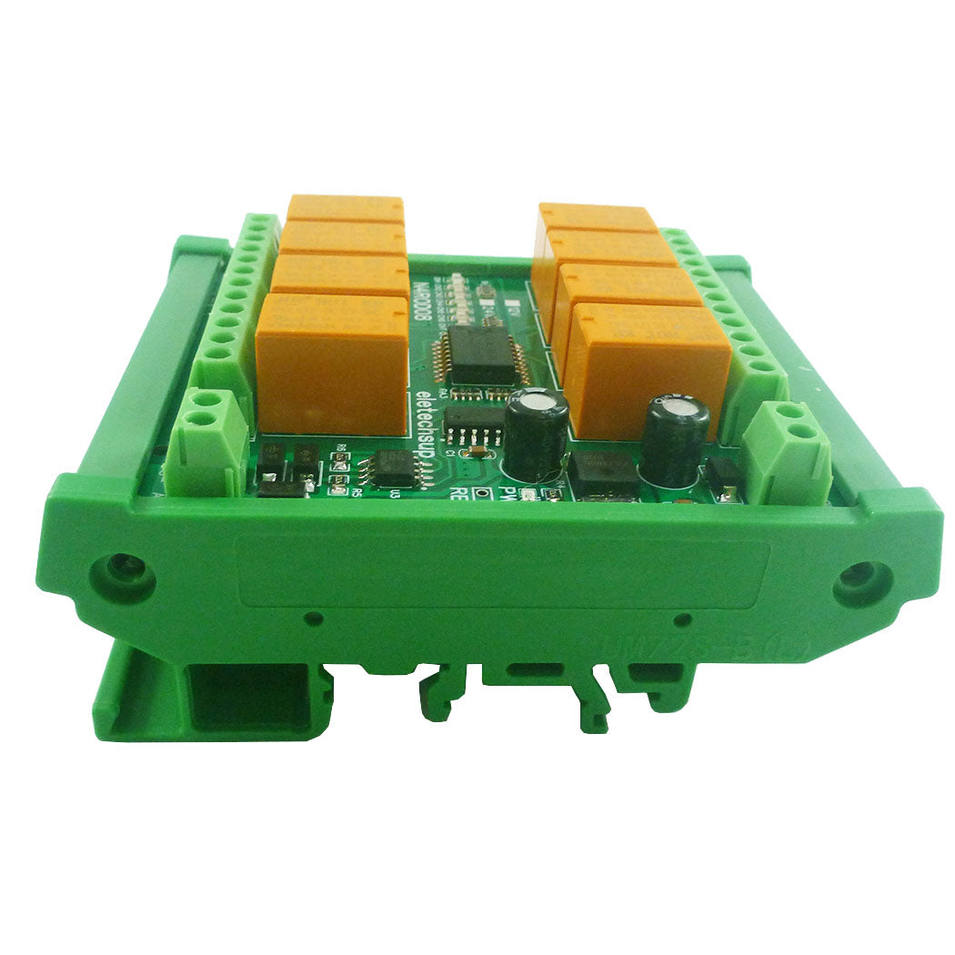 N4ROD08 8CH Modbus RTU RS485 Relay Module – 3A Multifunction DIN Rail Controller with 8 Commands for PLC HMI Smart Home