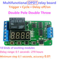 DR42A01 Dual CH 12V DPDT Delay Relay Module – 18-Mode 0.01s Timer for Stereo Audio Polarity Reversal PLC Control
