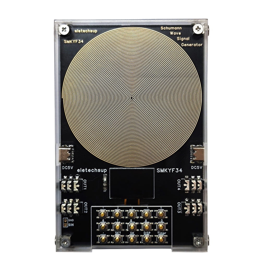 SMKYF34 4CH 0.01-500KHz High-Precision 7.83 Resonance Generator Ultra Low Frequency OLED Generator Resonator Meditation Sleep Aid Device