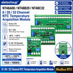 NT48A08 NT48B20 NT48C32 8-32CH RS485 Temperature Collector – Modbus RTU AI Remote IO Module with 10K B3950 NTC Sensor for PLC SCADA