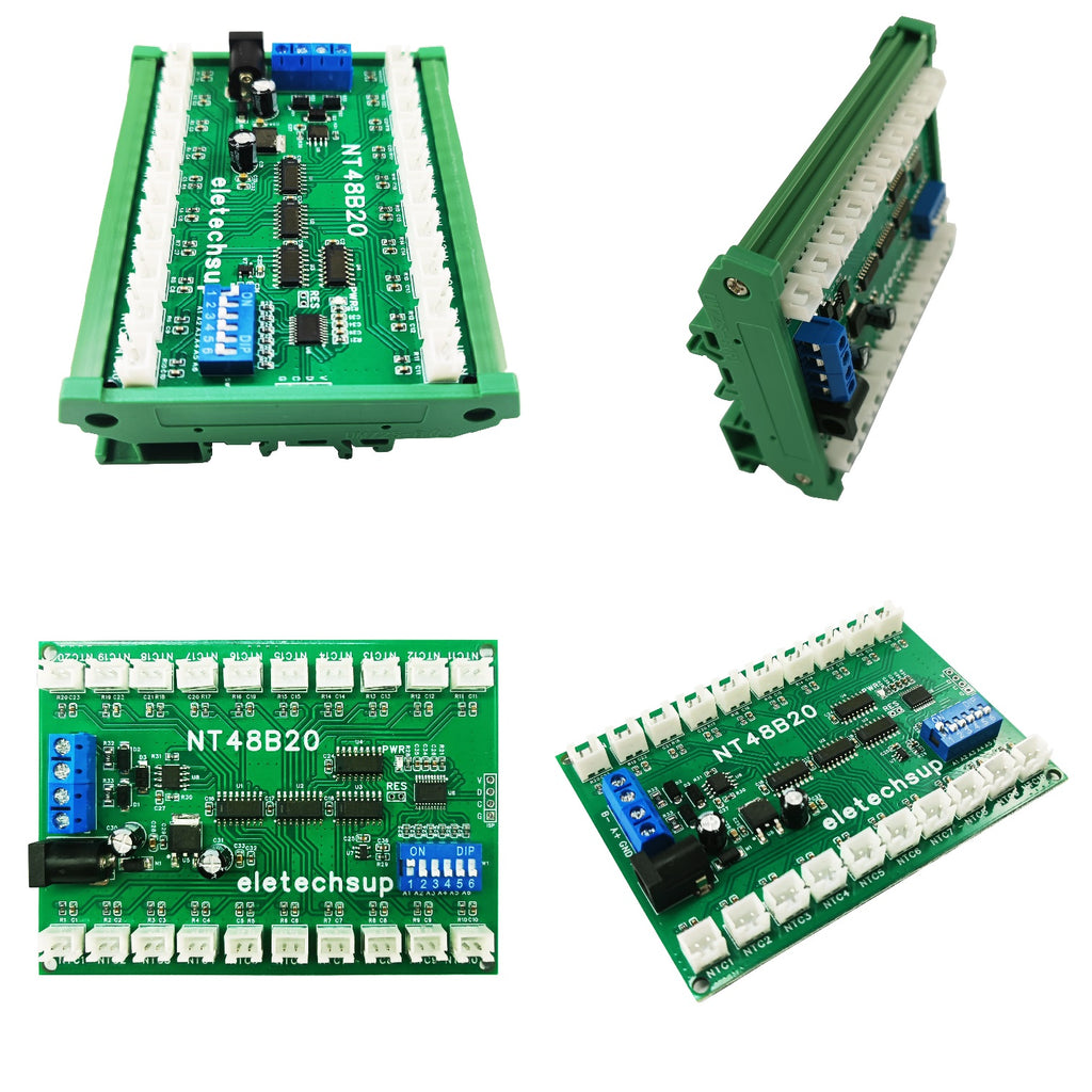 NT48A08 NT48B20 NT48C32 8-32CH RS485 Temperature Collector – Modbus RTU AI Remote IO Module with 10K B3950 NTC Sensor for PLC SCADA