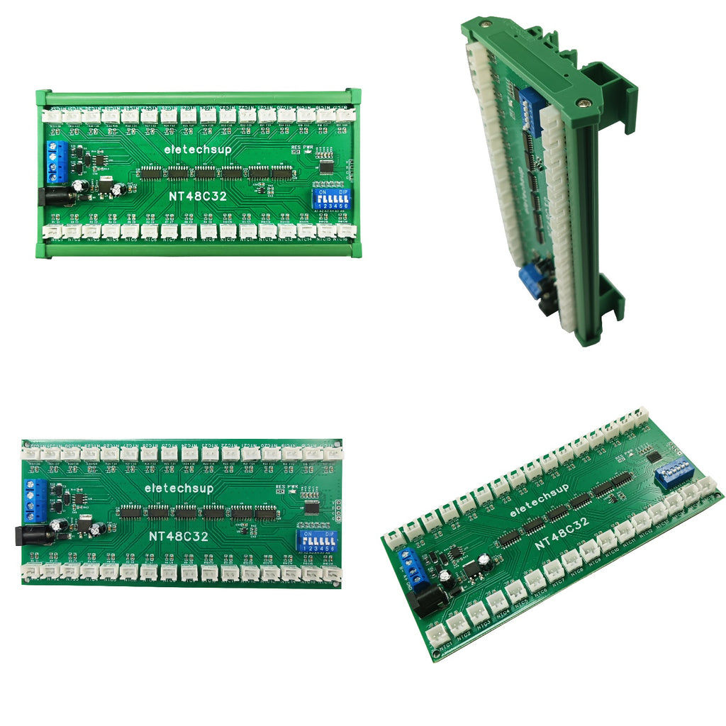 NT48A08 NT48B20 NT48C32 8-32CH RS485 Temperature Collector – Modbus RTU AI Remote IO Module with 10K B3950 NTC Sensor for PLC SCADA