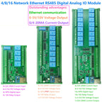 ETAIC04 ETVOD08 ETIOE16 Ethernet Remote IO Module – 4/8/16CH 10A Relay Modbus TCP RTU MQTT with RS485 DIN Rail for PLC SCADA