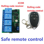 RF33A04 RC43A04 433MHz 4CH Rolling Code Remote Control – HCS301 Keeloq Keyfob Transmitter for Garage Door Motor Gate LED Smart Home