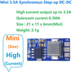 ND3A05SD 17W Synchronous Boost Converter – 2.4-4.5V to 5V/3.5A Step-Up DC-DC Module with 91% Efficiency for Arduino ESP32 Li-ion Battery