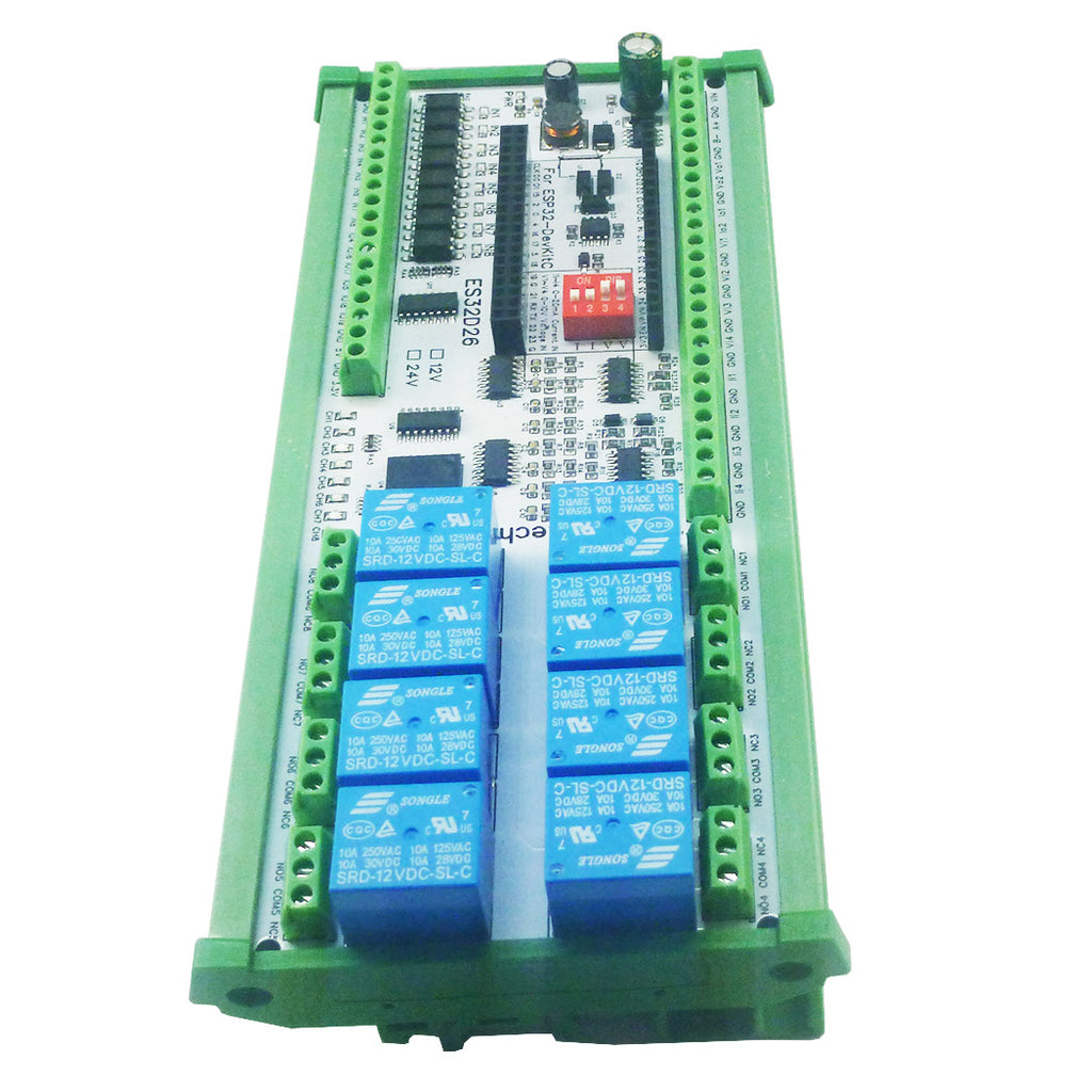 ES32D26 ESP32 Industrial IO Board – 8AI 8DI 8DO 2AO WiFi Relay Module with 4-20mA/0-10V for Smart Home IoT Simple PLC