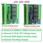 R4DIK04 R4DVI04 Modbus RTU RS485 Remote IO Module 4AI 4DI 4DO 4-20mA 0-20mA 0-5V 0-10V Relay Board 12V 24V