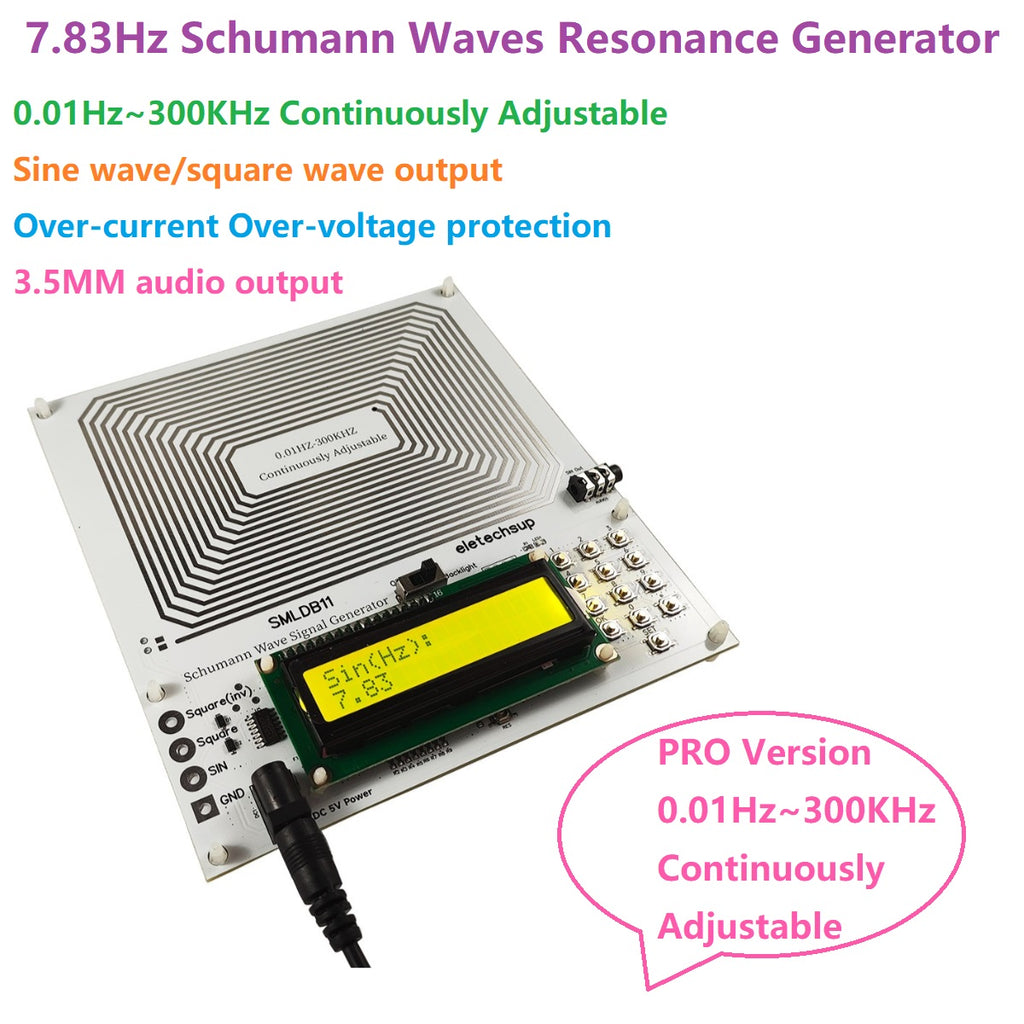 SMLDB11 PRO 0.01-300KHz Schumann Resonance Generator – 7.83Hz Continuously Adjustable Pulse Square Wave for Sleep Aid Meditation Healing