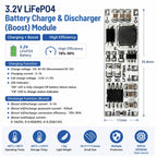 LFUPSMA 2-in-1 LiFePO4 UPS Module, 1S 3.2V Battery Charger & DC-DC Boost Converter 5V/9V/12V for 32700 18650 Solar DIY