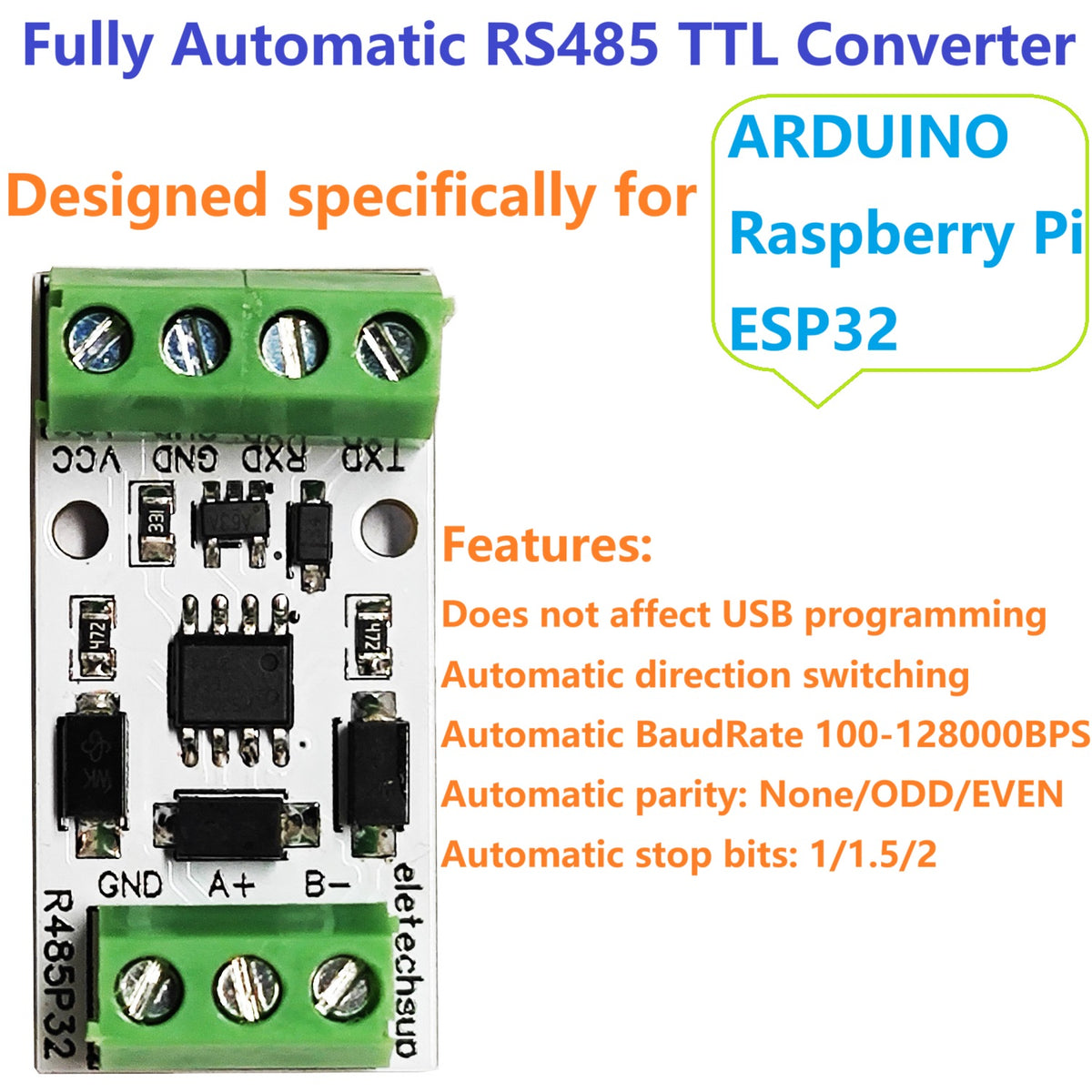 R485P32 ESP32 RS485 Interface Expander Smart Home IOT DIY Master-Slave Module 485 TO TTL 232 Converter for Solar inverters Smart Meters