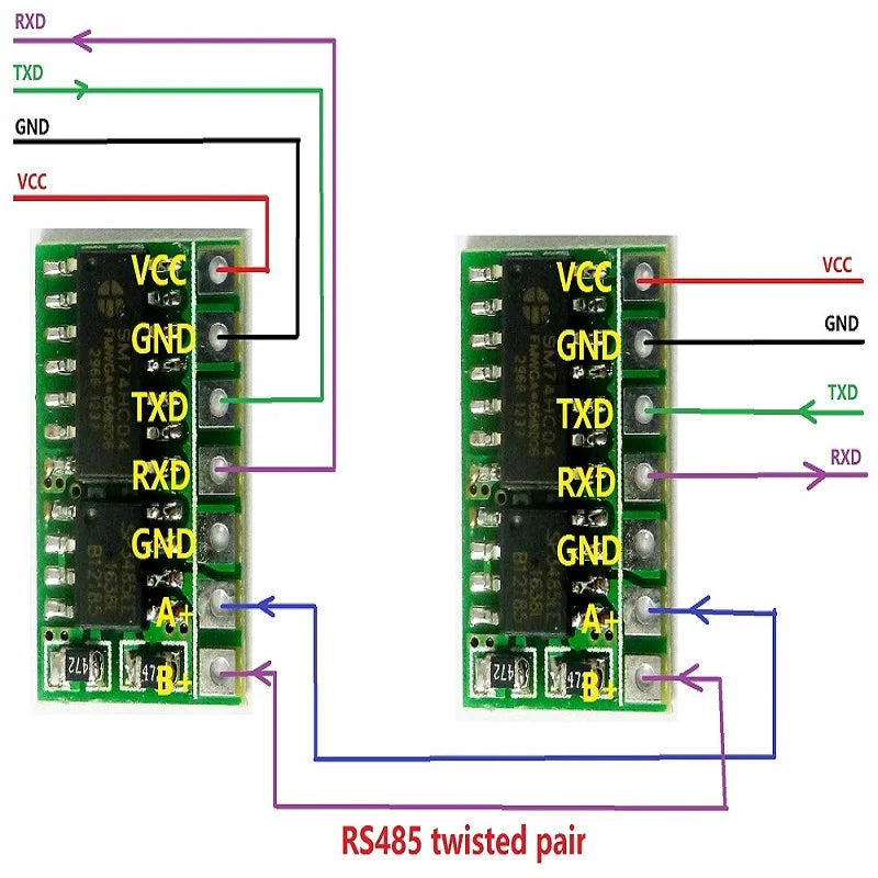 R411A01 R411B01 Mini Automatic Control SP485 IC 3.3V 5V RS485 To TTL 232 Module UART Serial Port To 485 BUS Converter For UNO MEGA MCU AVR