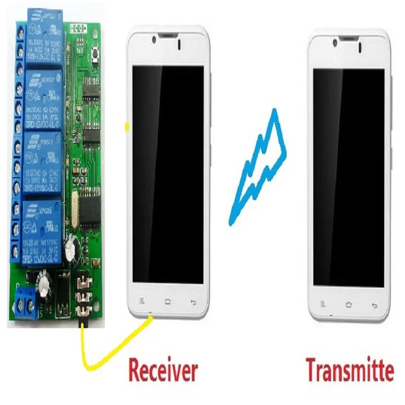 AD22B04 4CH DTMF Relay Module – MT8870 Phone Voice Remote Control Switch with 8 Modes 10A Output for Smart Home LED Motor