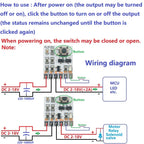 SL91A01 DC 5V 12V 2A Bistable Self-Locking Touch Switch Module