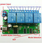 AD22B04 4CH DTMF Relay Module – MT8870 Phone Voice Remote Control Switch with 8 Modes 10A Output for Smart Home LED Motor