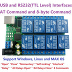 UD23A08 8-Channel Serial Relay Controller – USB/TTL/RS232 Multi-Voltage Smart Switch for PLC Automation & Industrial Control