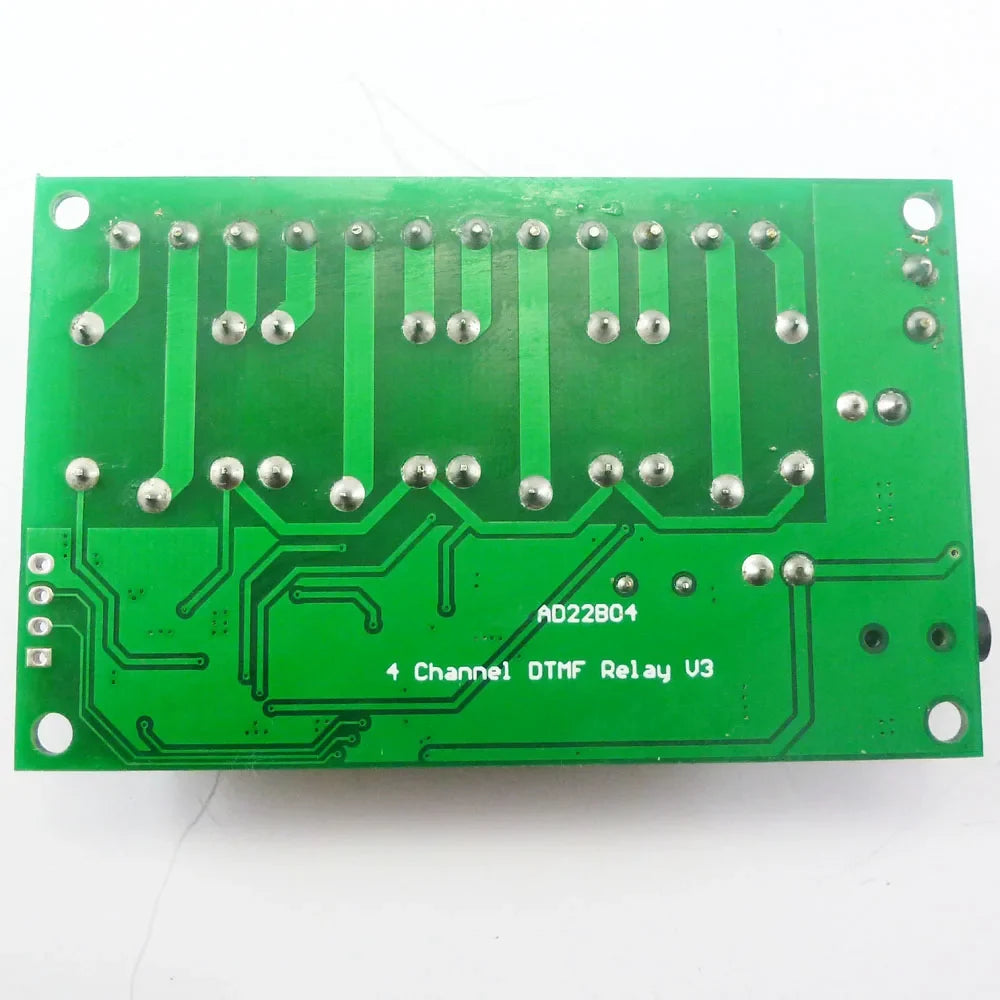 AD22B04 4CH DTMF Relay Module – MT8870 Phone Voice Remote Control Switch with 8 Modes 10A Output for Smart Home LED Motor