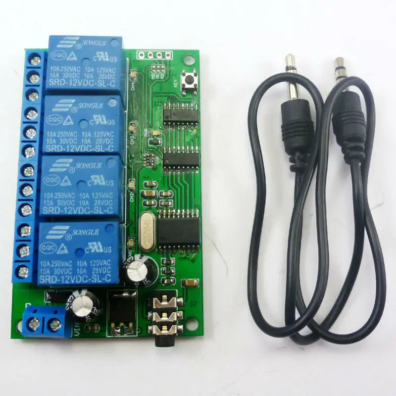 AD22B04 4CH DTMF Relay Module – MT8870 Phone Voice Remote Control Switch with 8 Modes 10A Output for Smart Home LED Motor