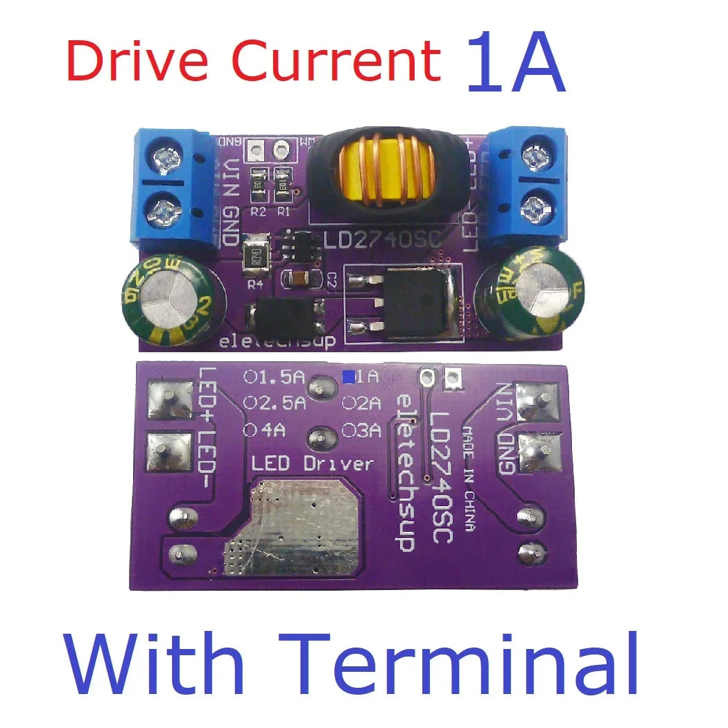 LD2740SC 80W High-Power LED Driver Module – DC 4-27V 1-4A Step-Down Constant Current Board with PWM Dimming for Solar Emergency Lights Automotive DRL